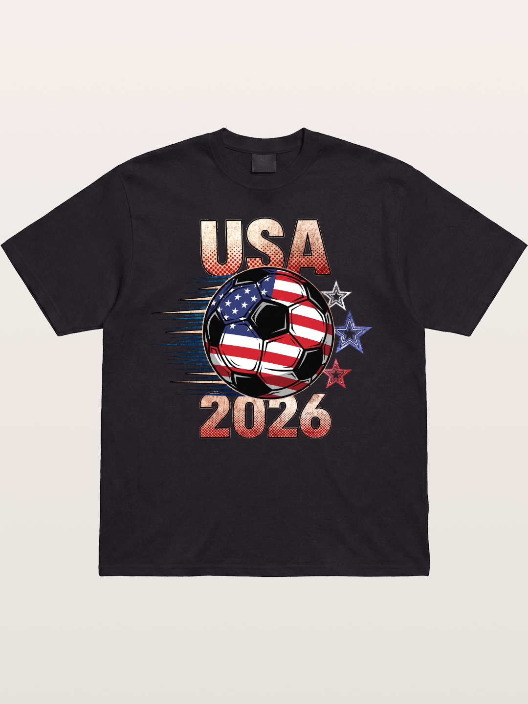 USA 2026 American Flag Soccer Ball Cotton T-shirt