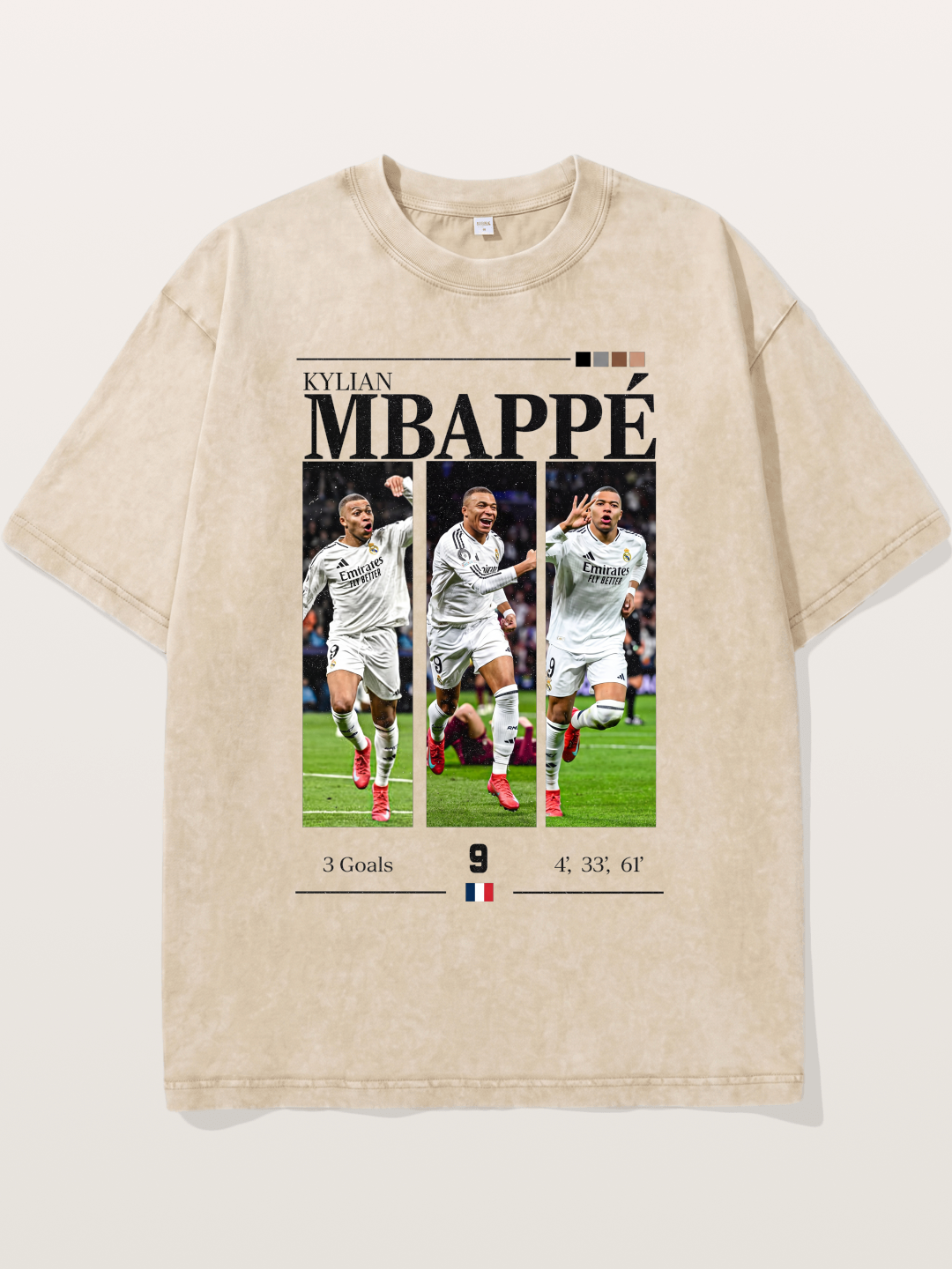 Mbappe Match Moment Collage Washed T-shirt