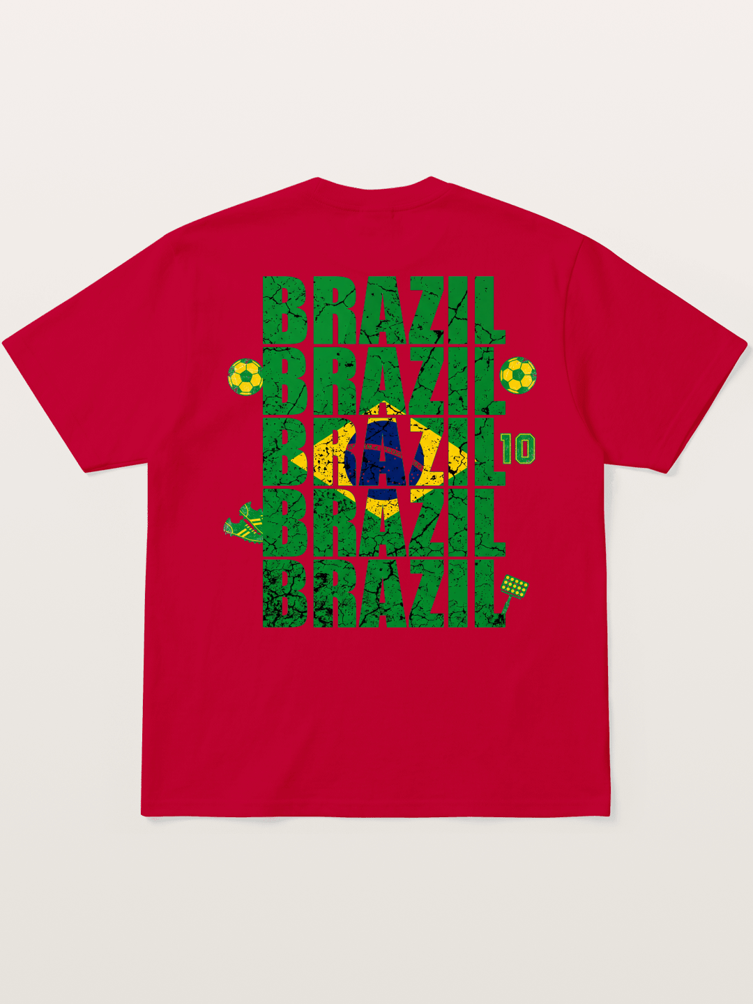 Brazil Cracked Text Collage Art Gildan T-shirt