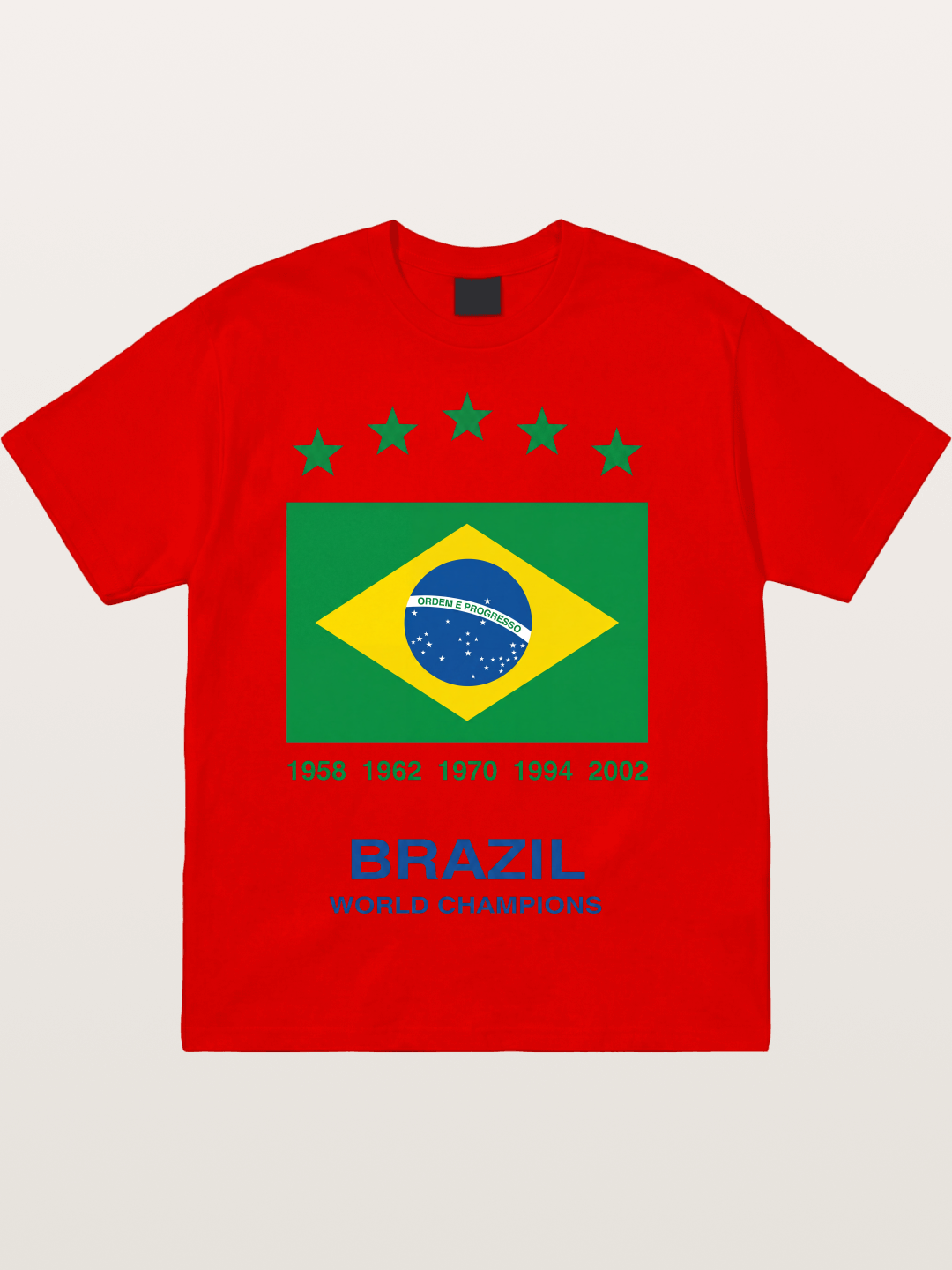 Brazil World Champions Flag Card Cotton T-shirt