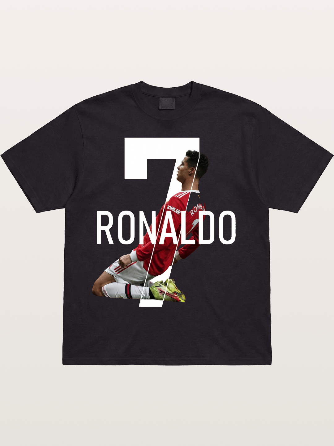 Ronaldo Red Jersey Celebration Pose Cotton T-shirt