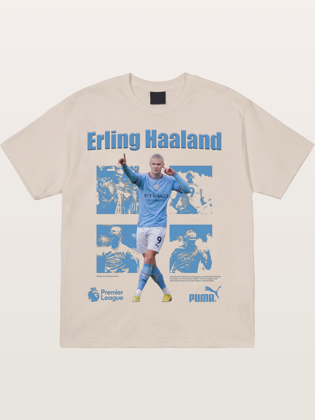 Haaland Premier League Poster Cotton T-shirt