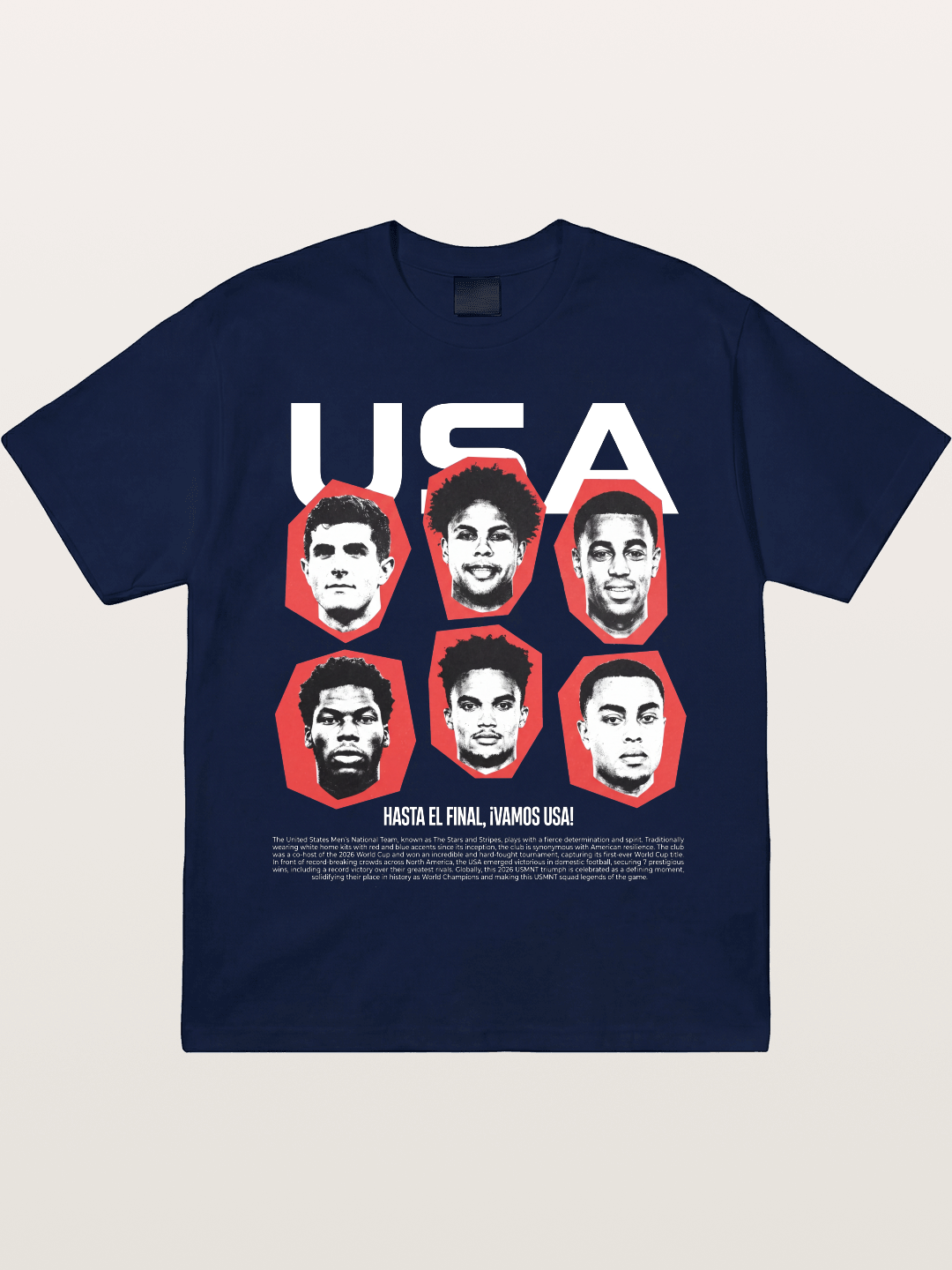 Six US Soccer Stars Hexagon Layout Gildan T-shirt