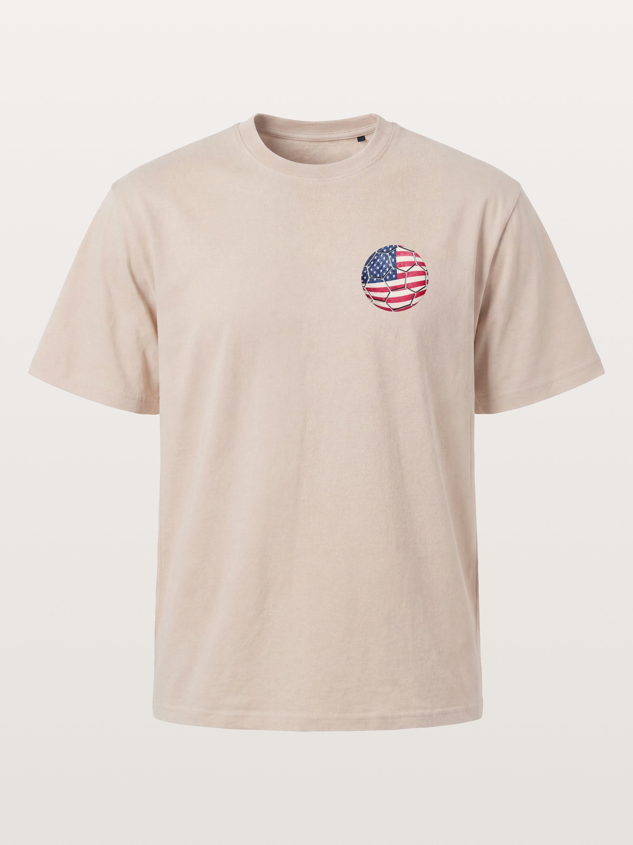 USA Flag Soccer Ball Art Cotton T-shirt