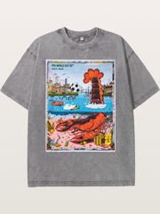 FIFA 2026 Coastal City Lobster Design Washed T-shirt