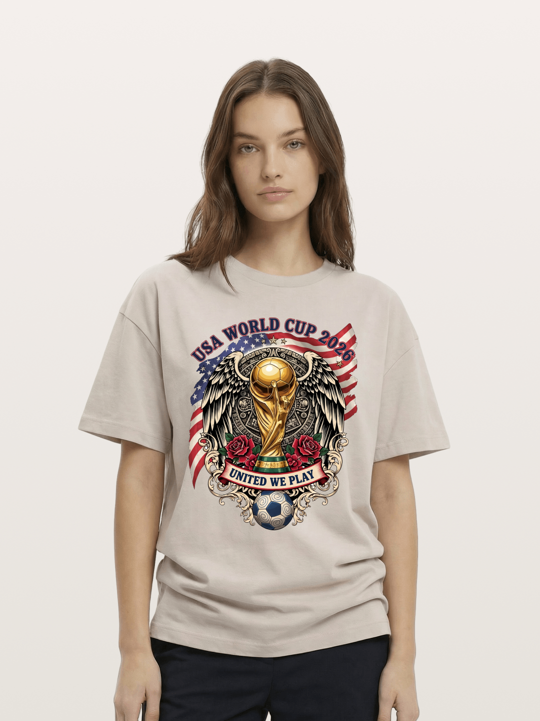 USA 2026 Winged World Cup Trophy Cotton T-shirt