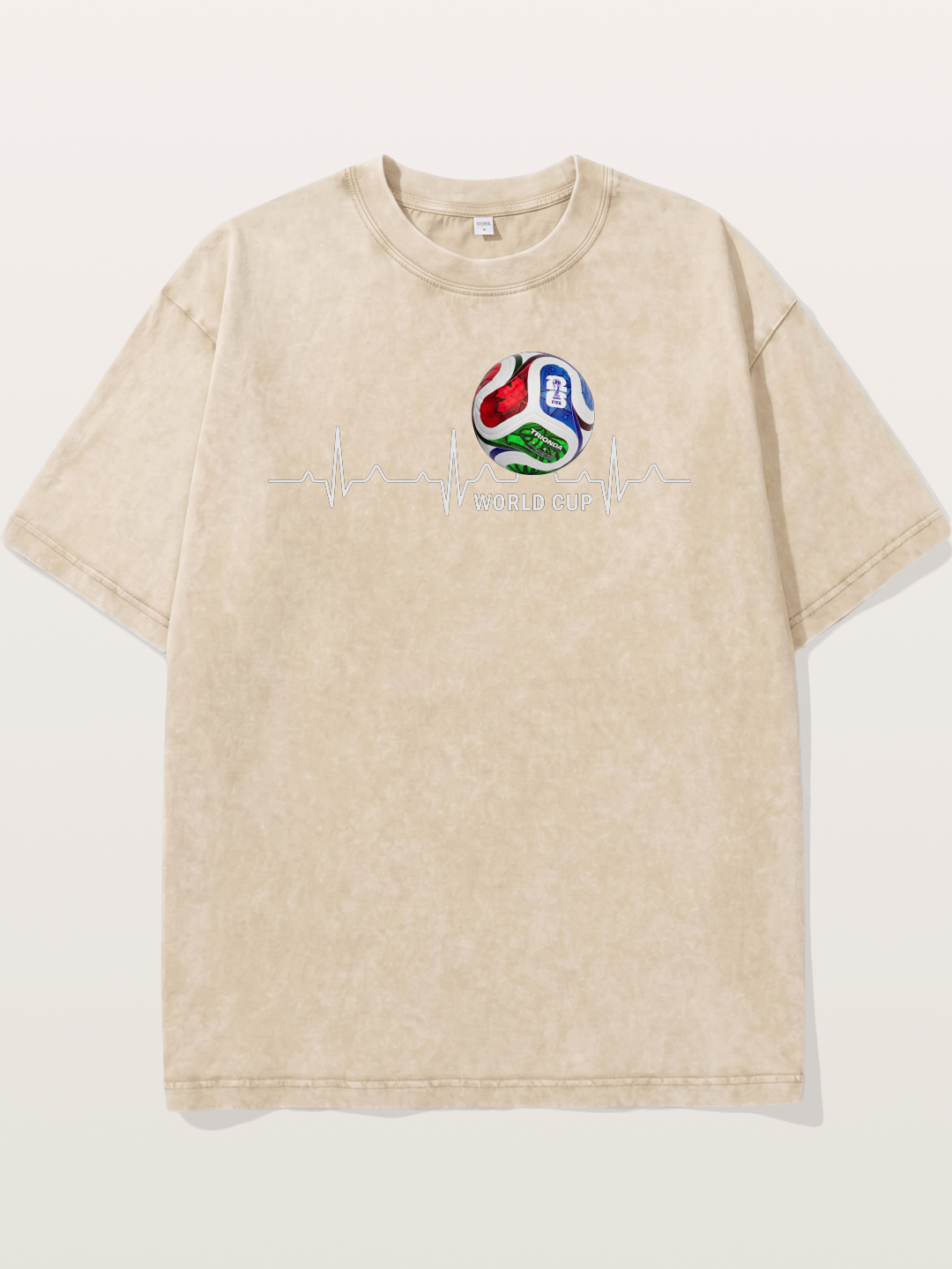 World Cup Soccer Heartbeat Graphic Washed T-shirt