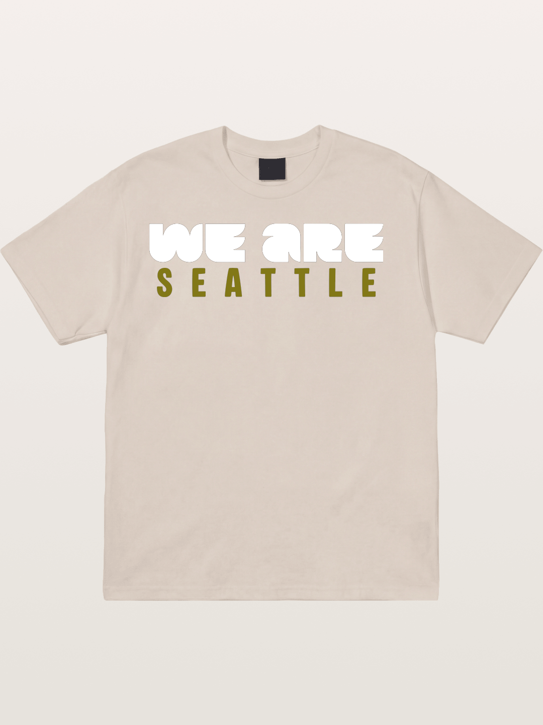 Seattle Olive Green Typography Cotton T-shirt