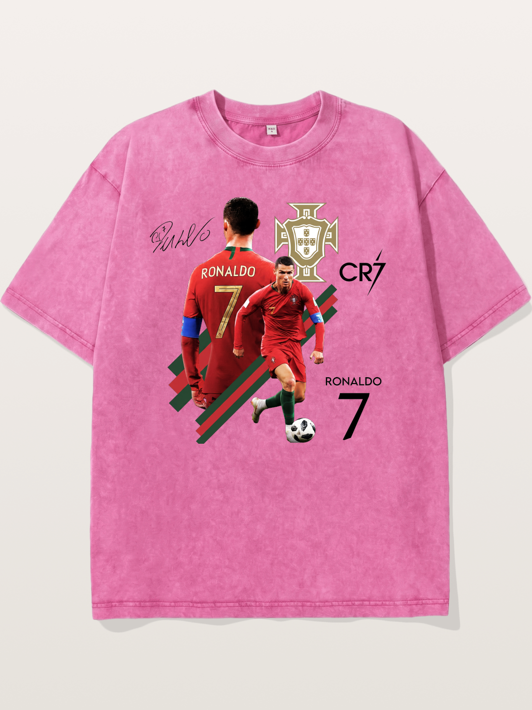 CR7 Portugal Crest Montage Washed T-shirt