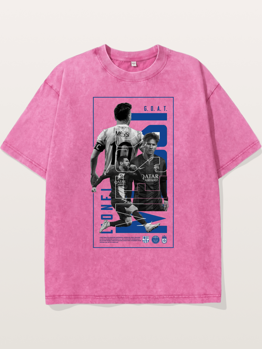 Messi GOAT Collage Poster Washed T-shirt