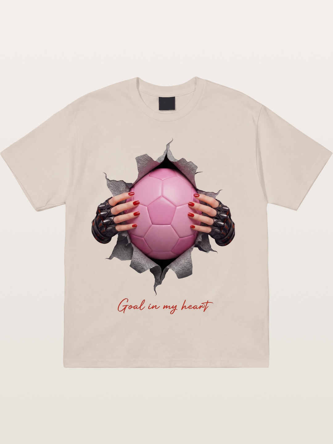Pink Soccer Goal In My Heart Cotton T-shirt