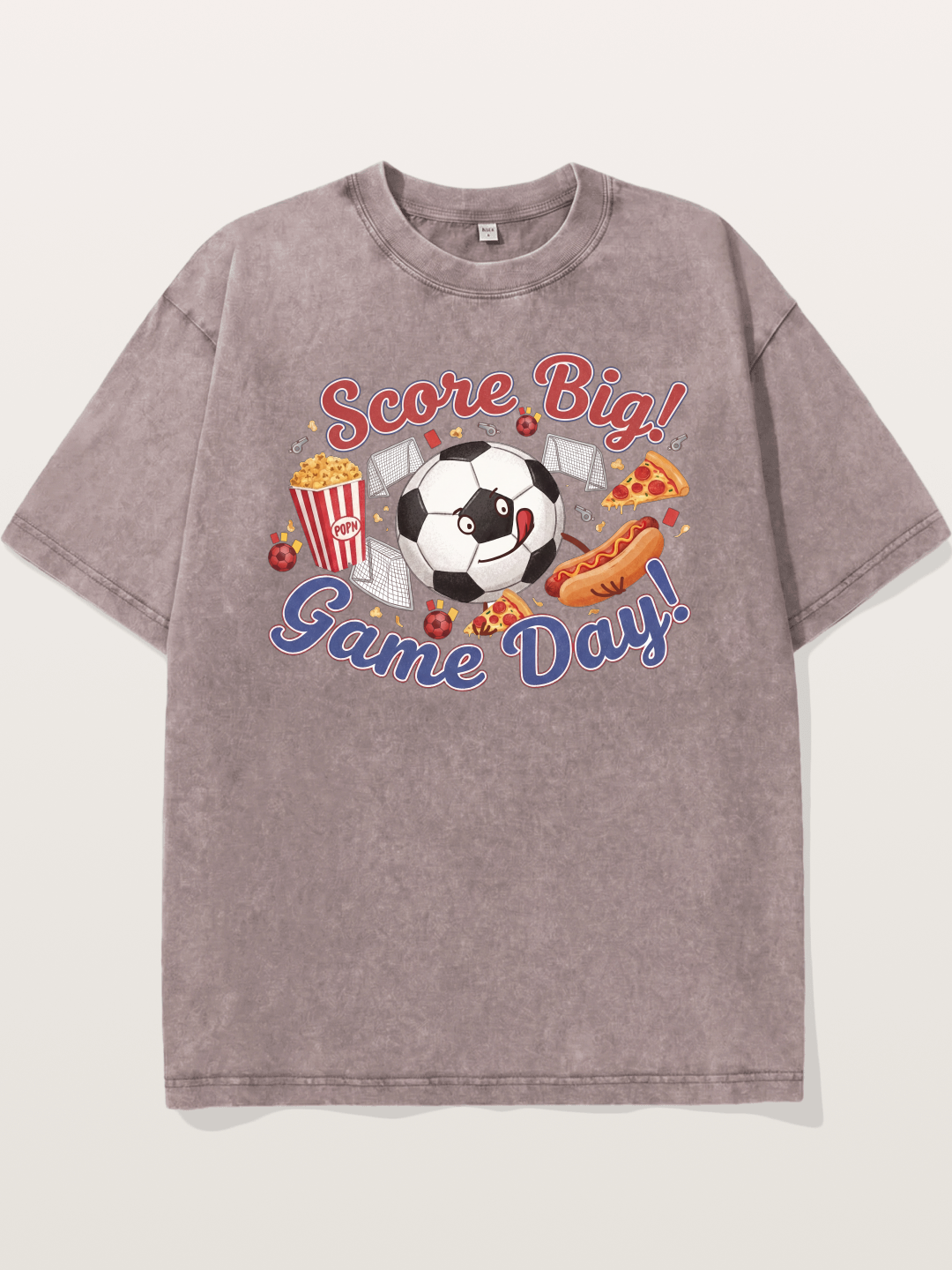 Game Day Snack Soccer Doodle Washed T-shirt