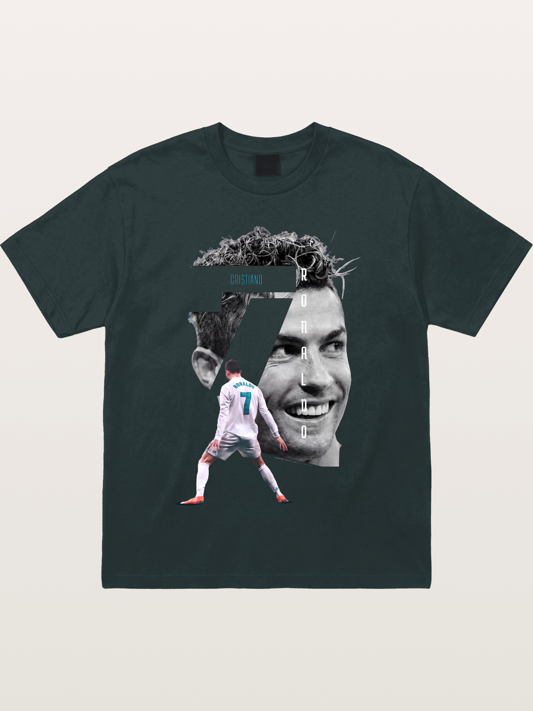 Cristiano Ronaldo 7 Number Montage Gildan T-shirt