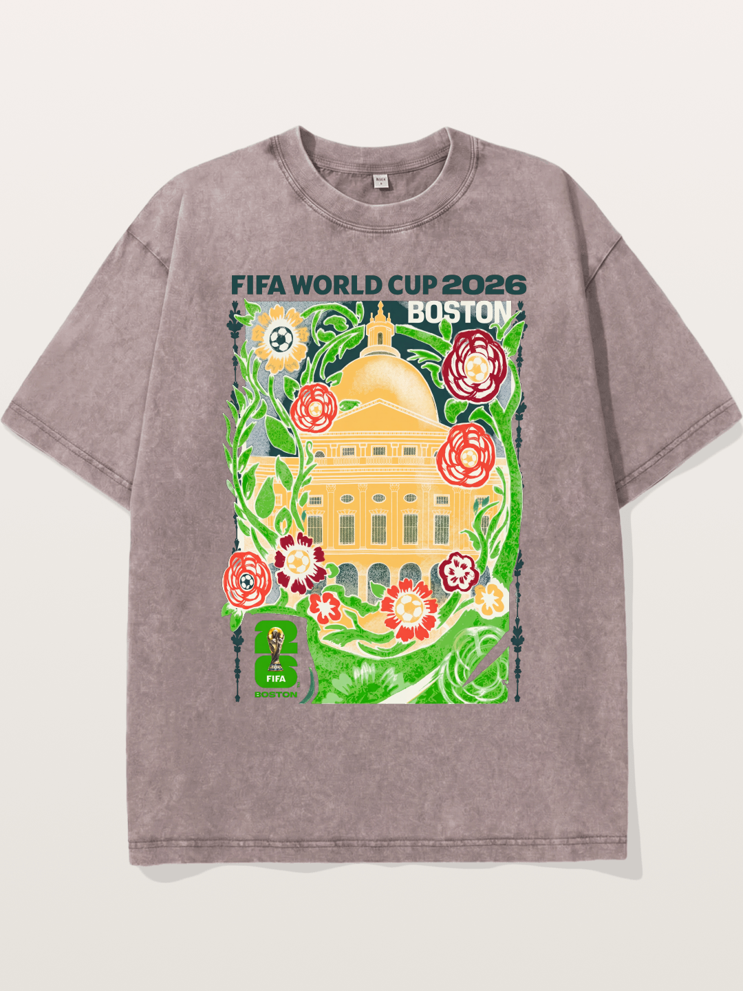 Boston WC 2026 Floral City Hall Art Washed T-shirt