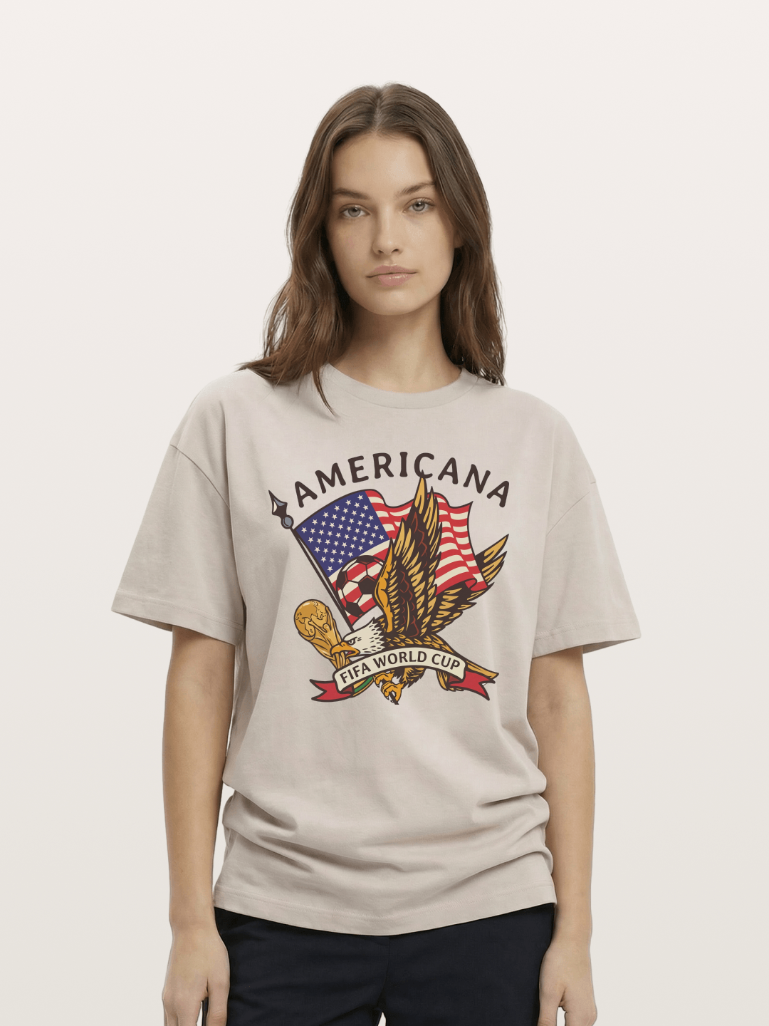USA Eagle World Cup Graphic Cotton T-shirt