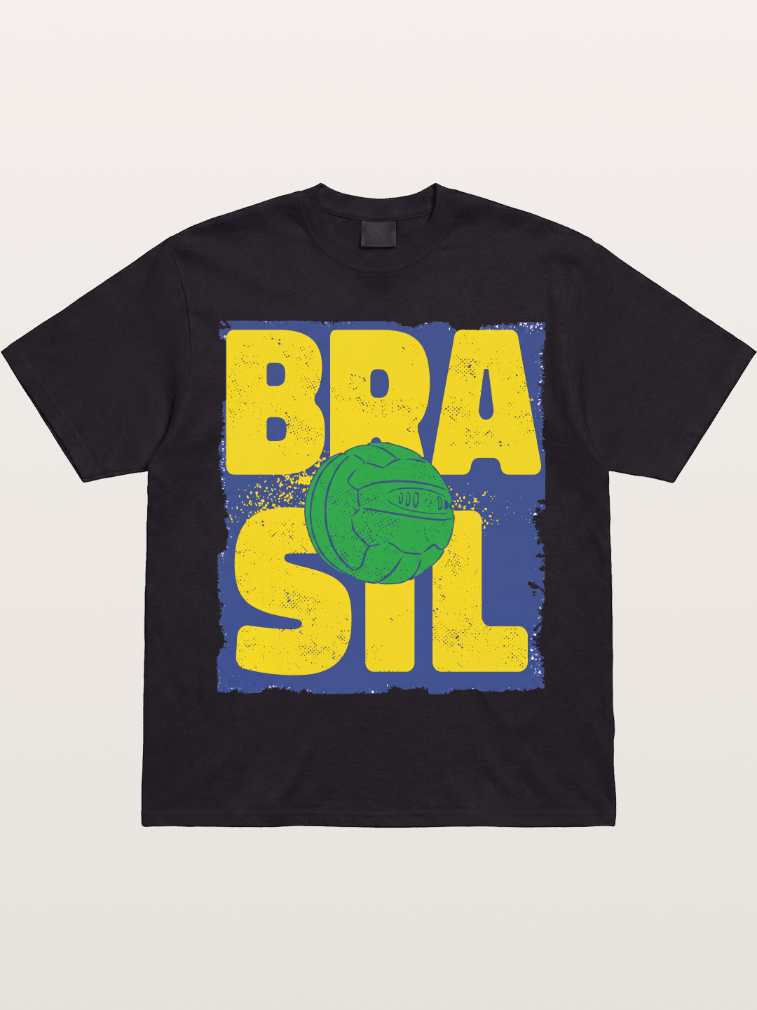 Grunge Brazil Soccer Text Card Gildan T-shirt