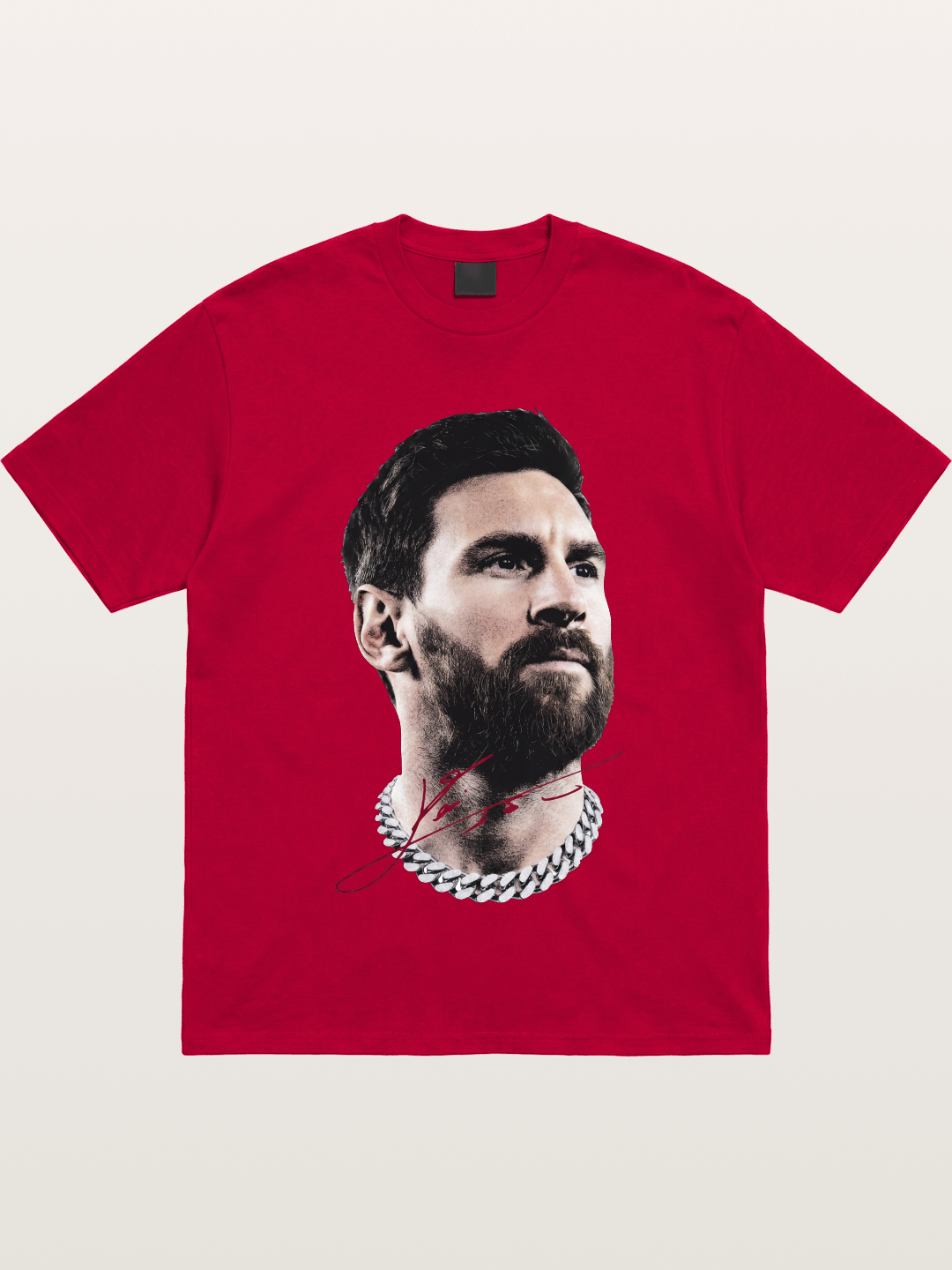 Messi Black White Signature Portrait Gildan T-shirt