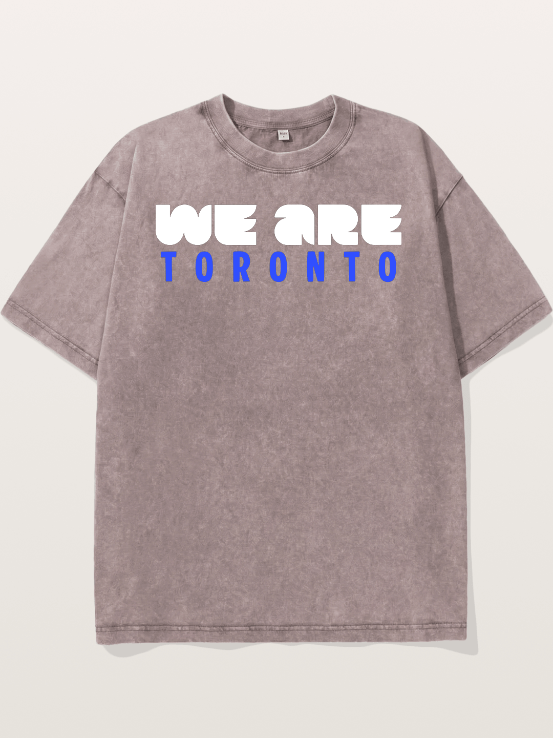 Toronto Blue-Red Two-Tone Text Washed T-shirt