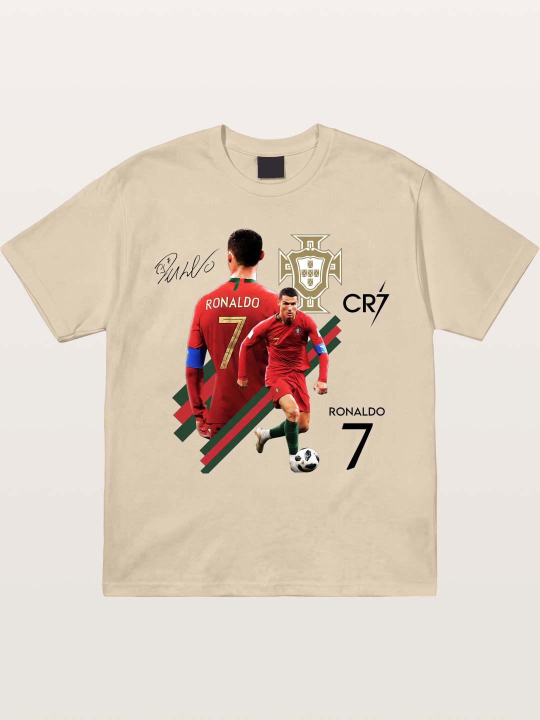 CR7 Portugal Crest Montage Gildan T-shirt