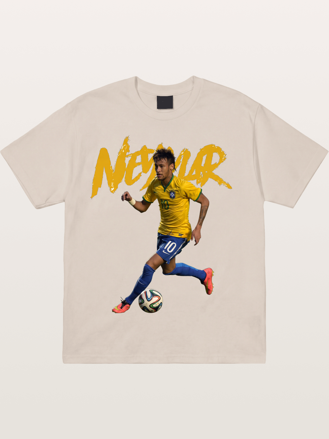 Neymar Brazil Brushstroke Art Cotton T-shirt