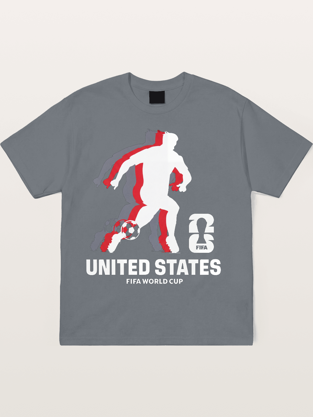 USA WC 2026 Soccer Player Silhouette Cotton T-shirt