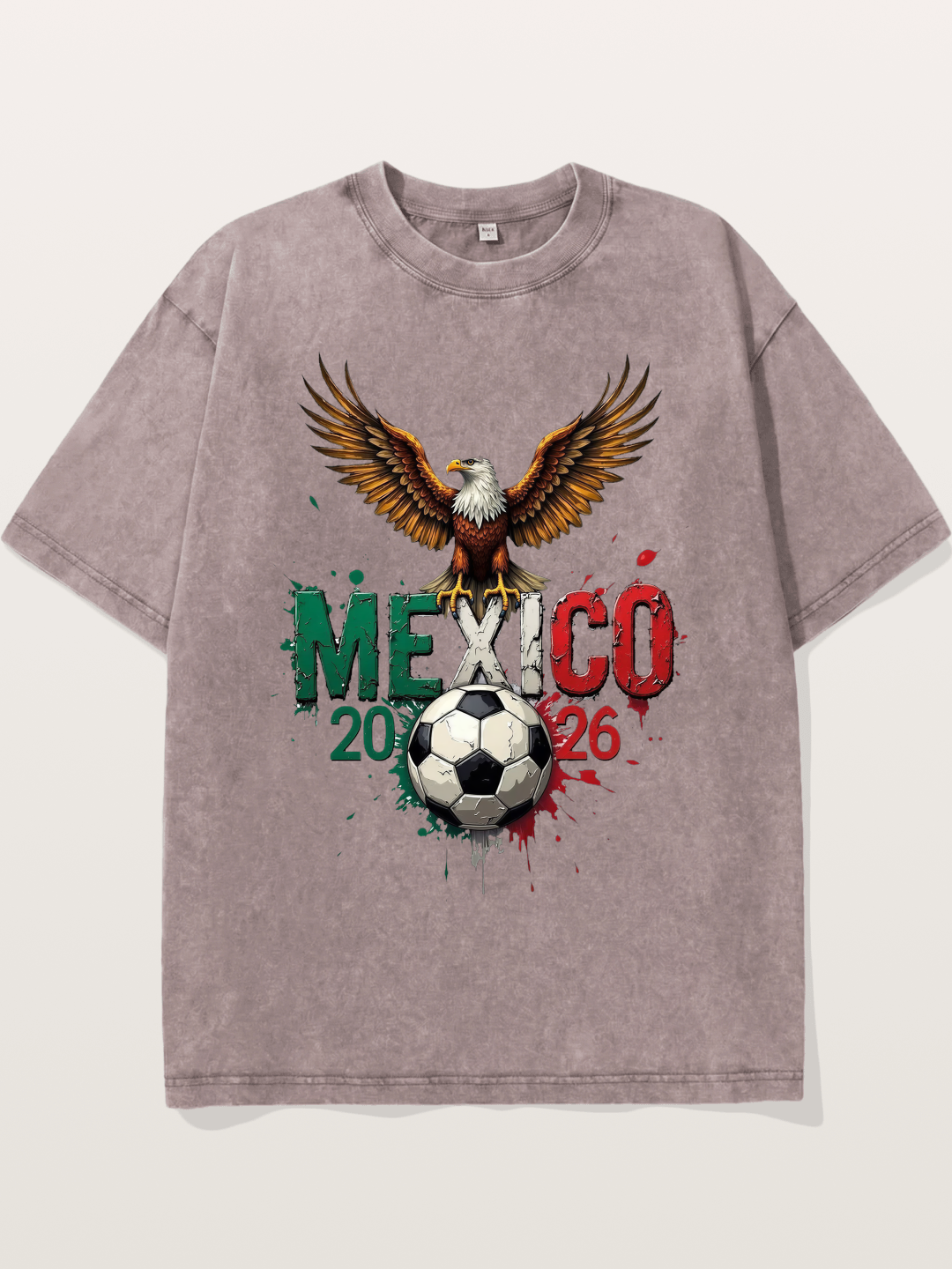 Mexico 2026 WC Eagle Print Washed T-shirt