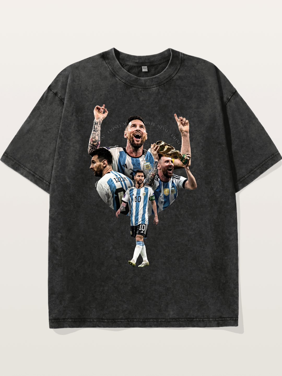 Messi World Champion Montage Washed T-shirt