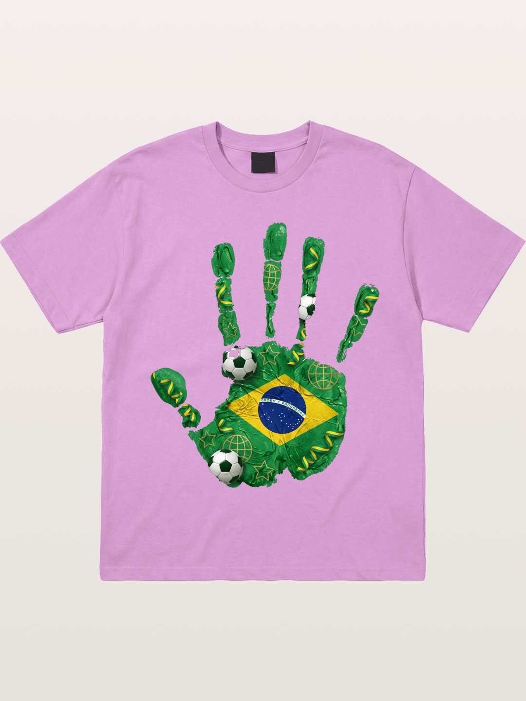 Brazil Flag Hand Soccer Art Gildan T-shirt