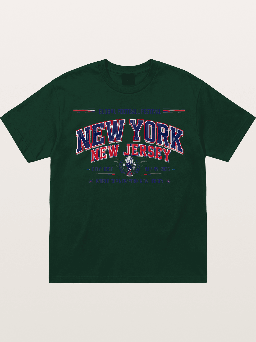 NYC New Jersey 2026 WC Badge Gildan T-shirt