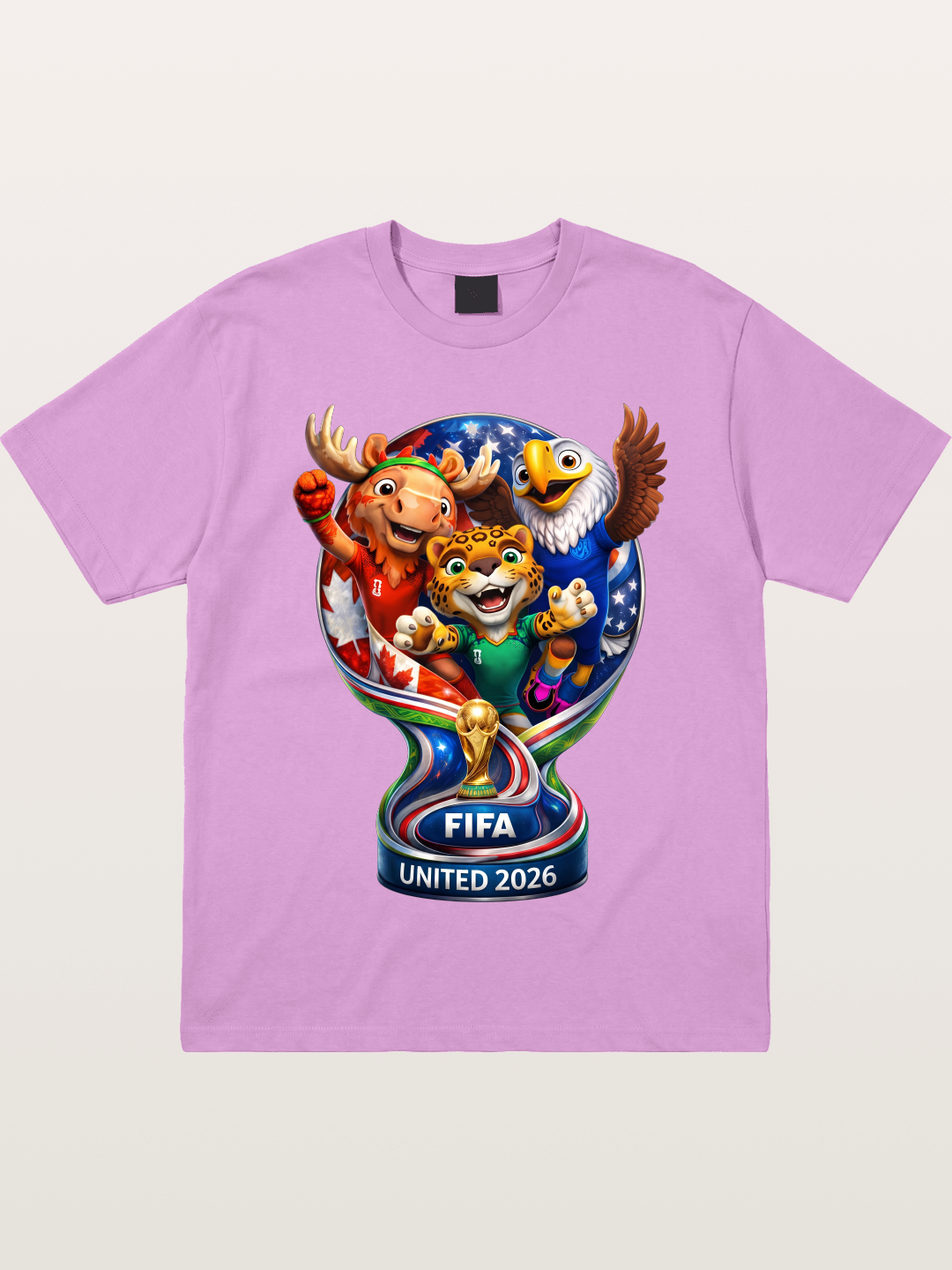 World Cup Mascots Globe Design Gildan T-shirt