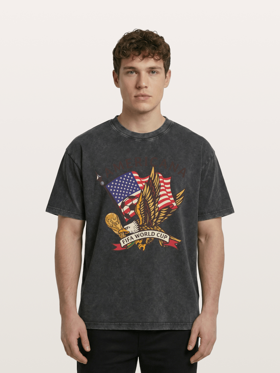 USA Eagle World Cup Graphic Washed T-shirt
