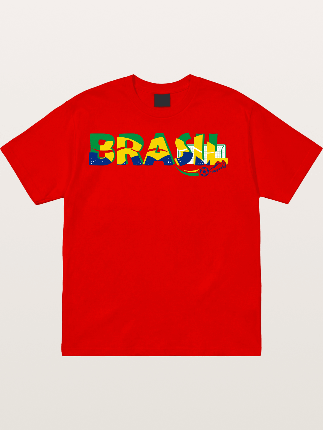 Brasil Typo Soccer Badge Cotton T-shirt