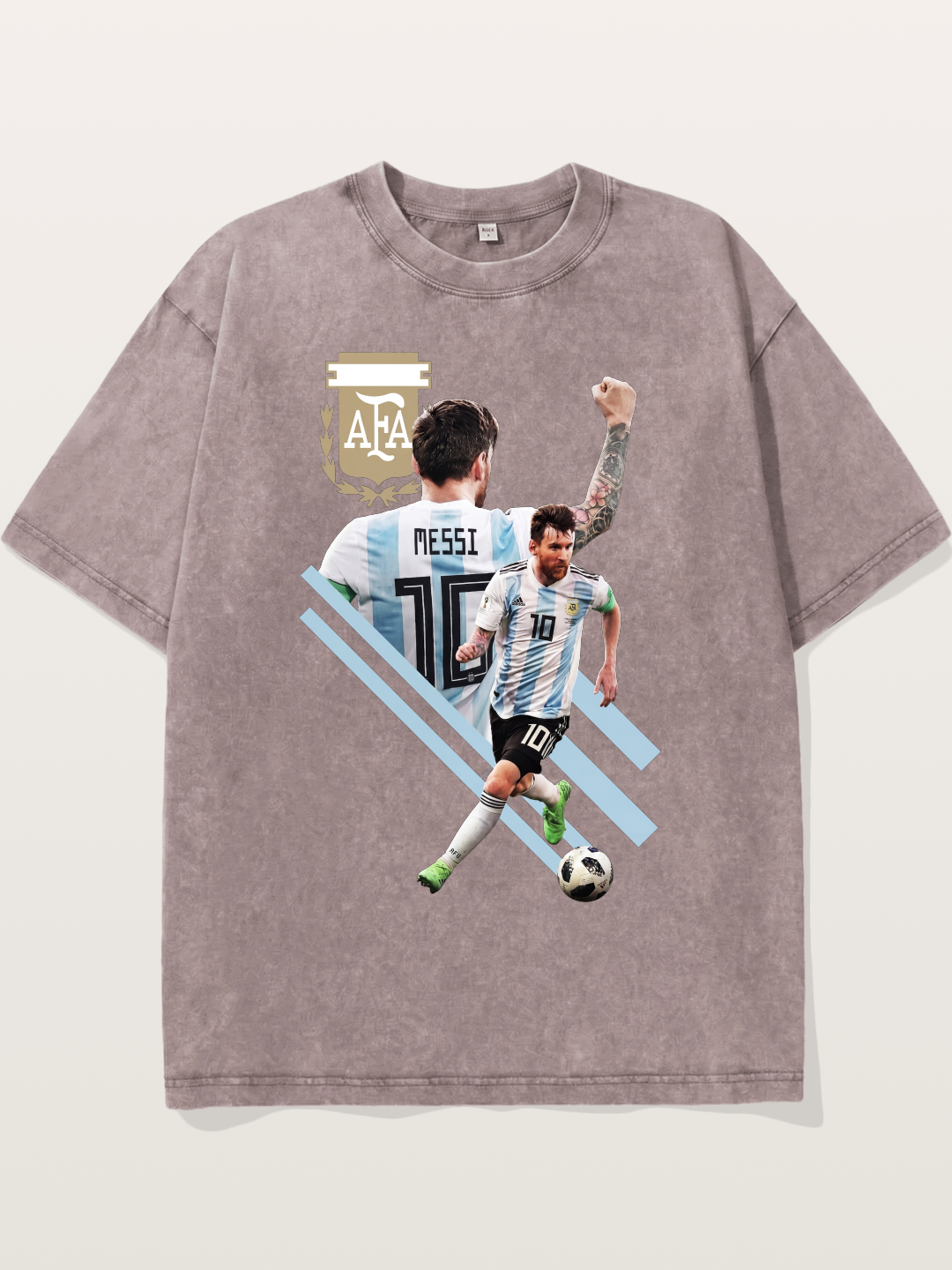 Messi Argentina Layered Art Washed T-shirt