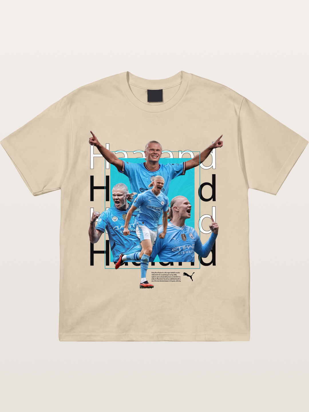 Haaland Typography Collage Art Gildan T-shirt