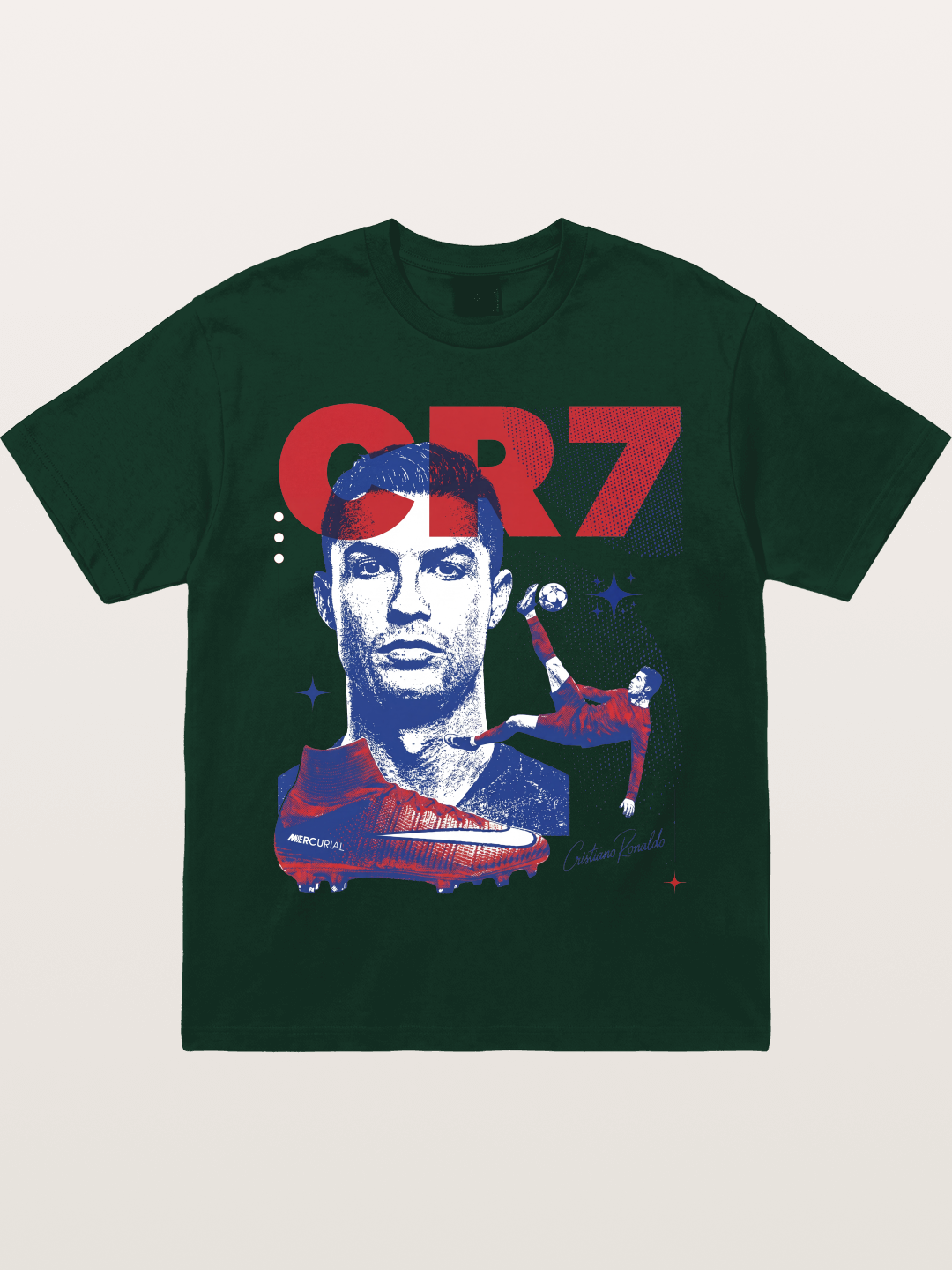 CR7 Retro Halftone Print Gildan T-shirt