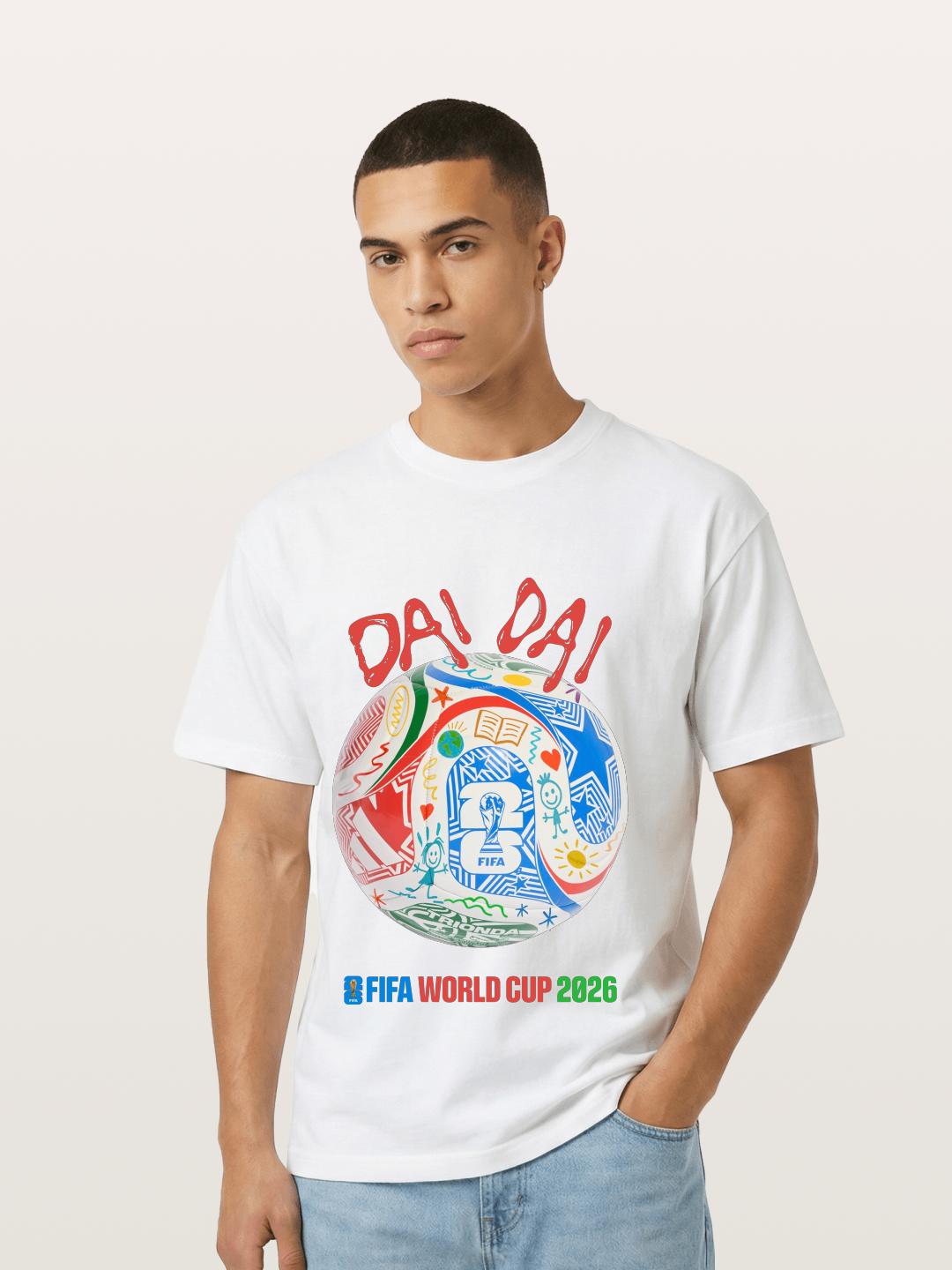 FIFA World Cup 2026 Doodle Soccer Ball Gildan T-shirt