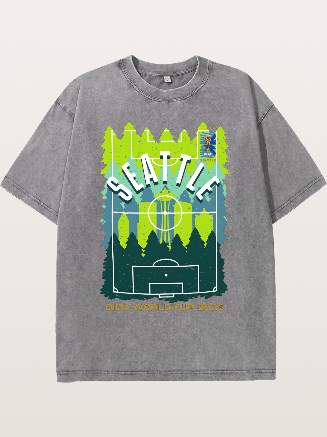 Seattle WC 2026 Forest Soccer Pitch Washed T-shirt