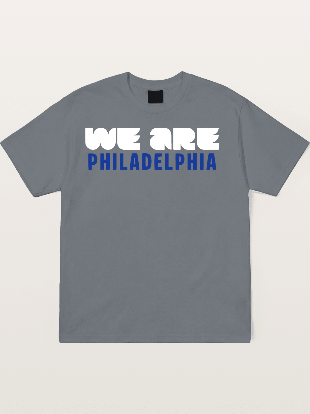 Philadelphia Navy Blue Bold Print Cotton T-shirt