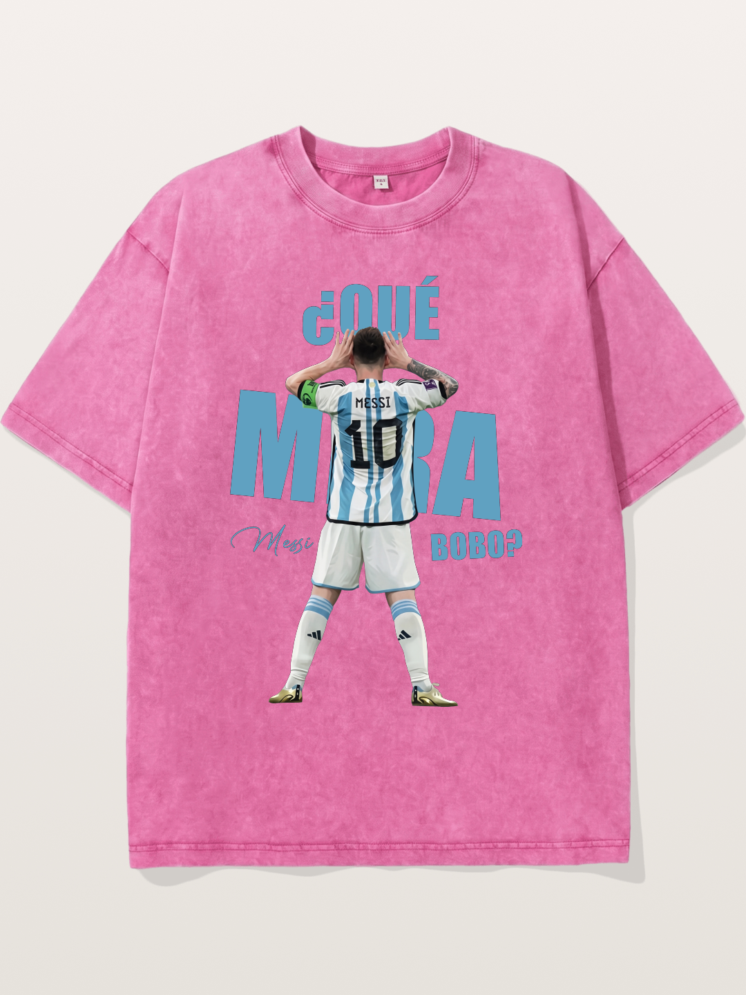 Messi ¿Qué Mirá Bobo Argentin Washed T-shirt