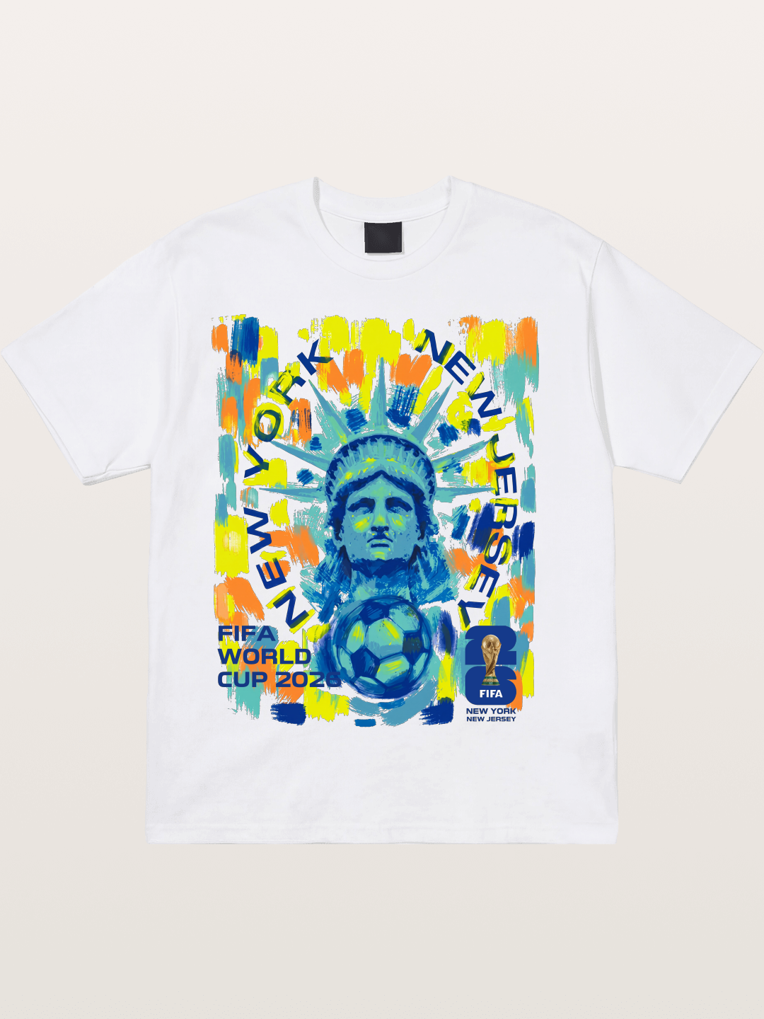 NY NJ WC 2026 Statue of Liberty Art Cotton T-shirt