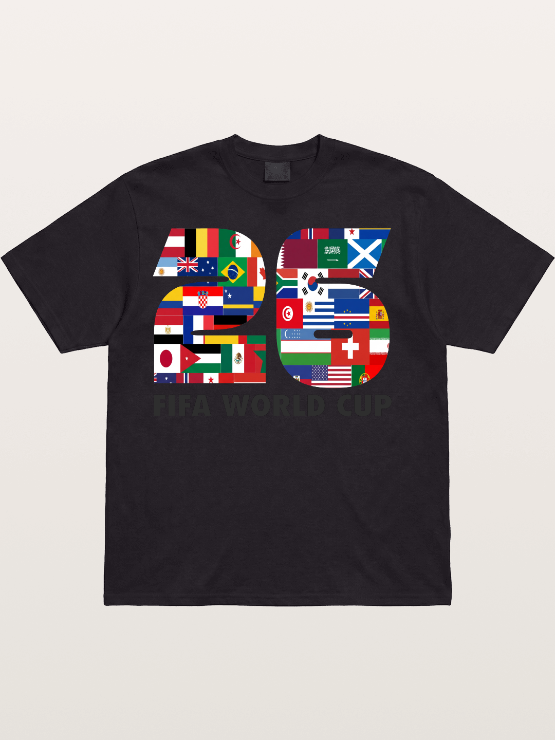 2026 World Cup Nations Flags Collage Cotton T-shirt