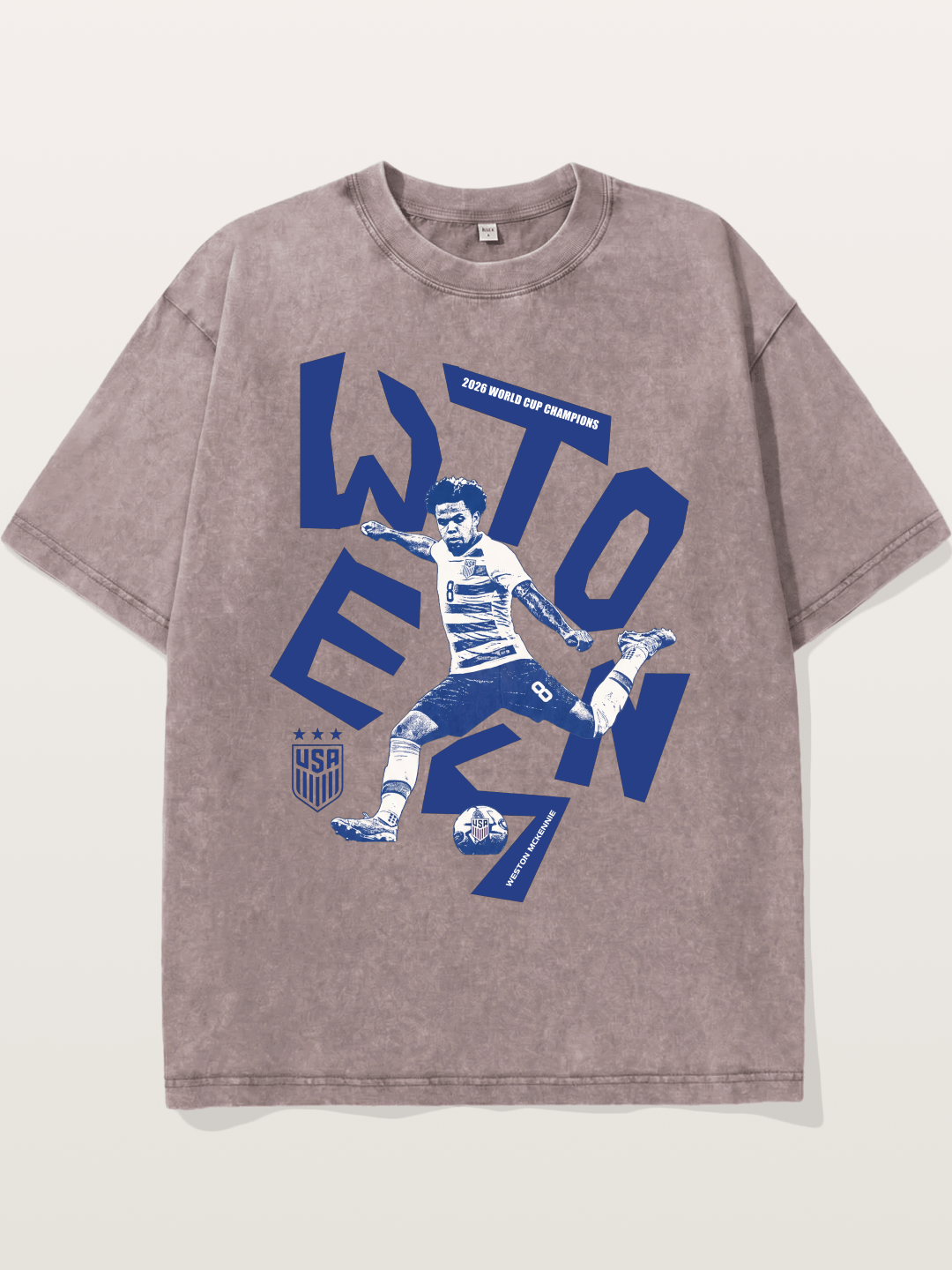 Weston Mckennie Bold USA Lettering Washed T-shirt