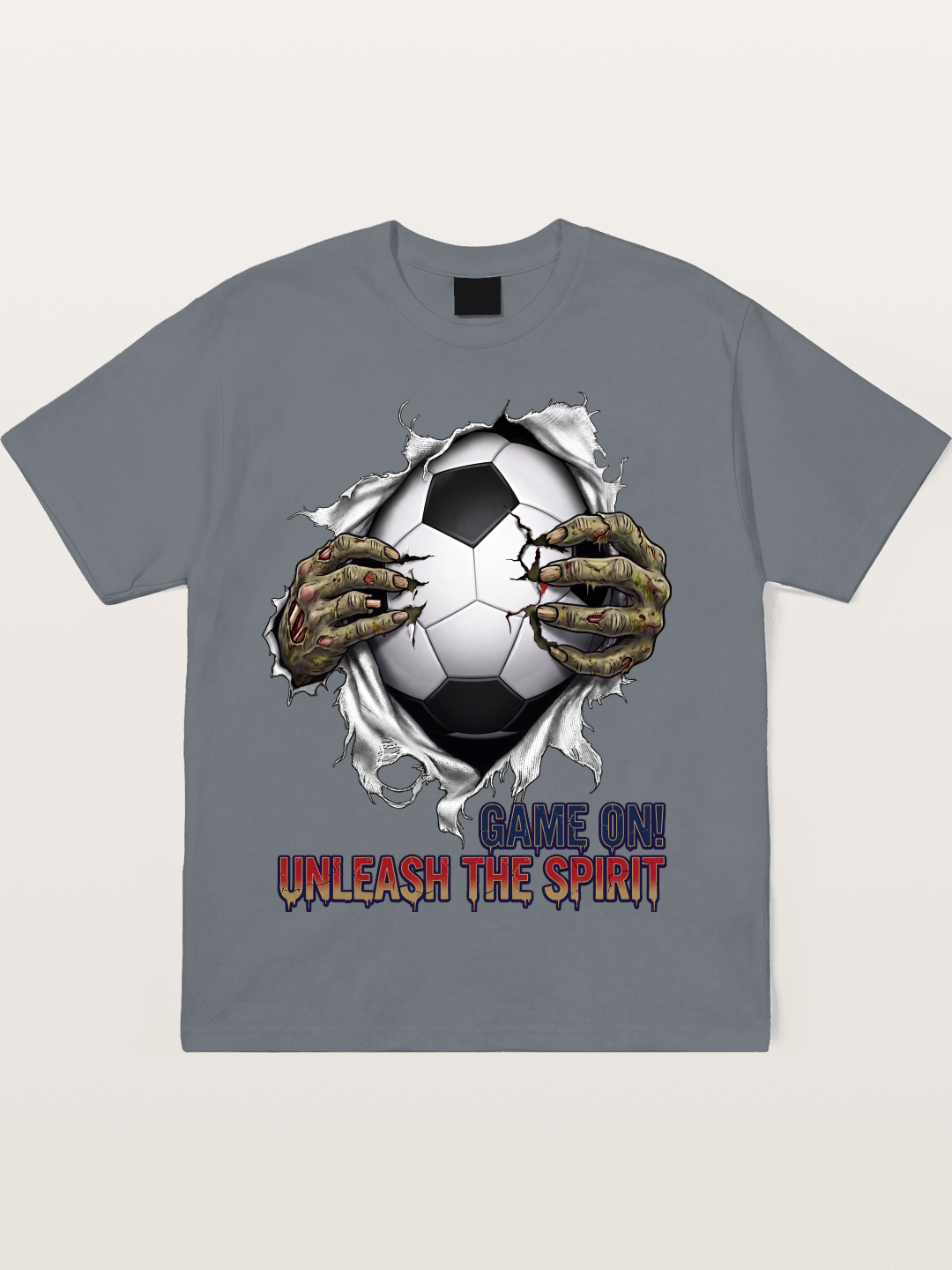 Zombie Claw Tear Soccer Print Cotton T-shirt