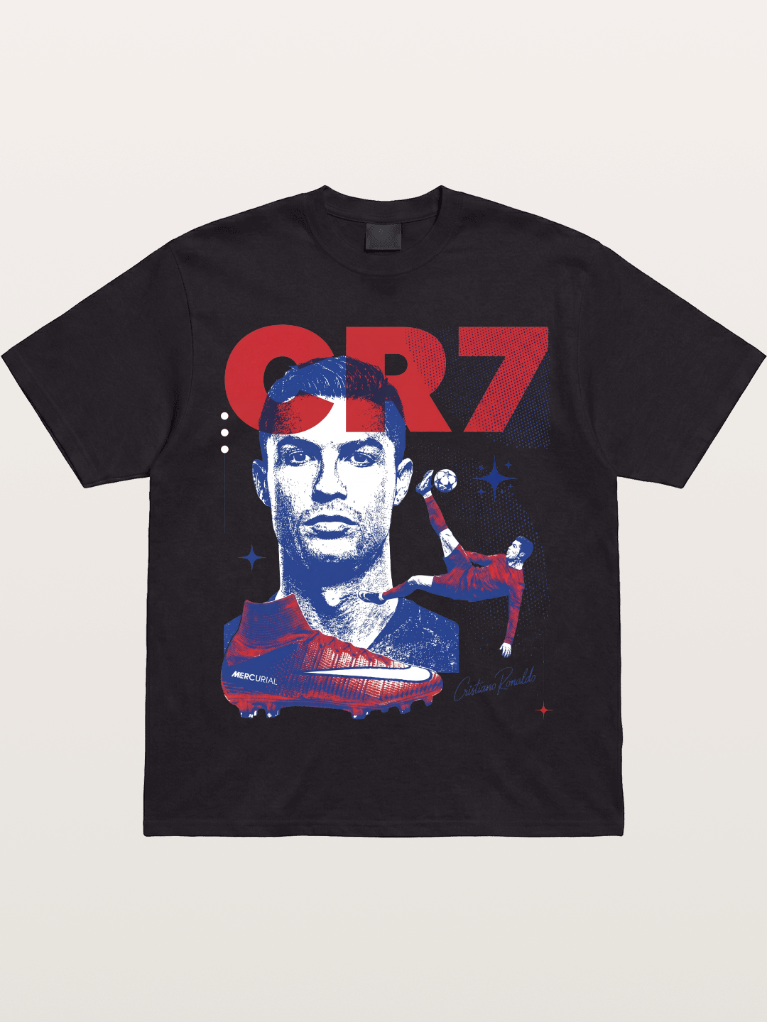 CR7 Retro Halftone Print Gildan T-shirt