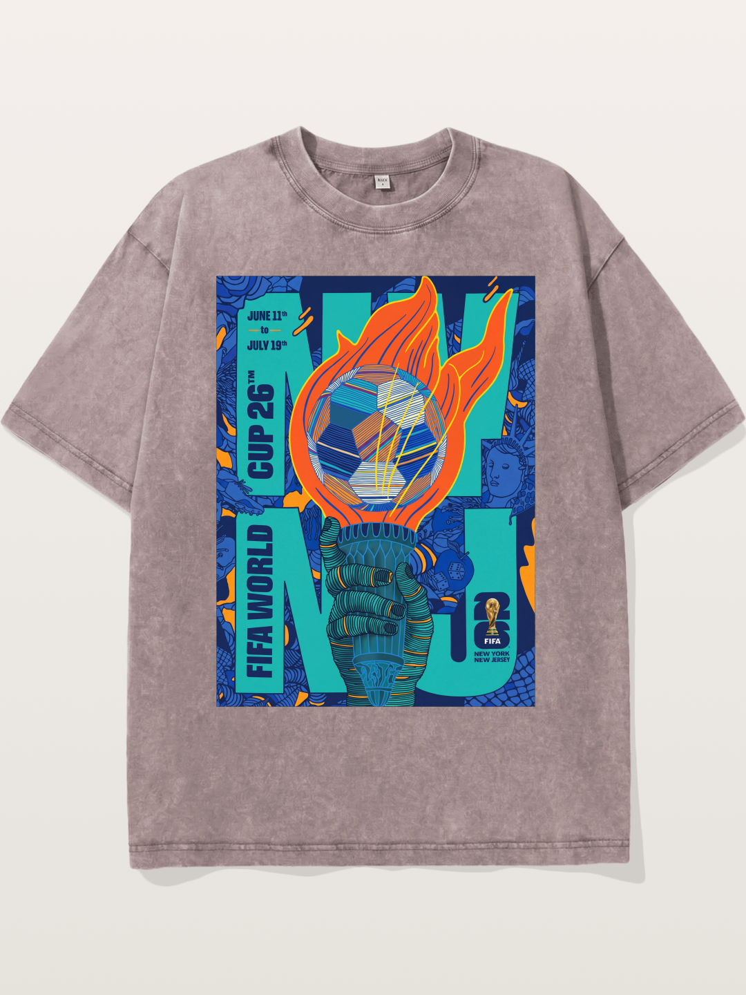 NYNJ WC 2026 Liberty Torch Soccer Washed T-shirt