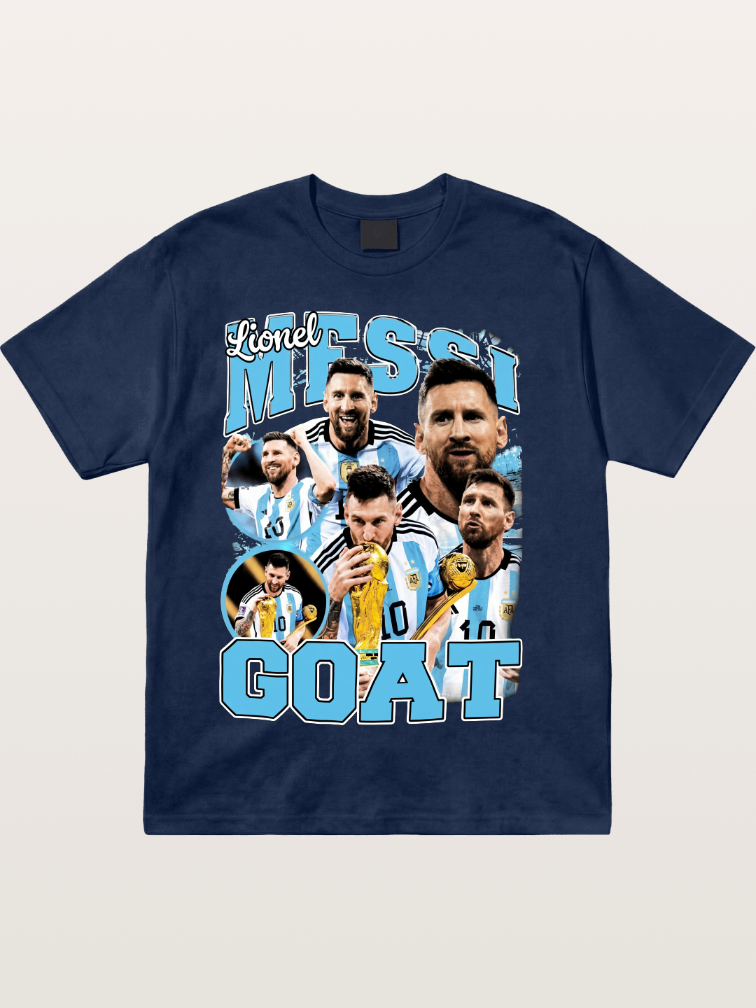 Lionel Messi GOAT Argentina Collage Cotton T-shirt
