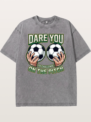 Dare You Challenge Pitch Art Washed T-shirt