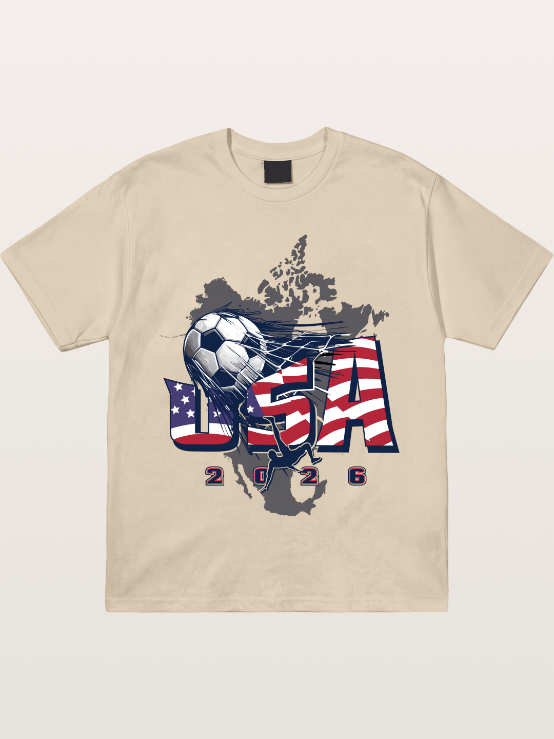 American Flag Soccer Map 2026 Gildan T-shirt
