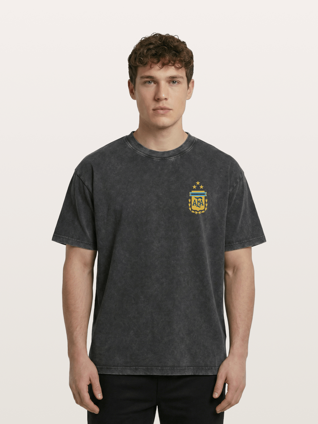 Argentina AFA Three Stars Badge Washed T-shirt