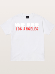 Los Angeles Red-Blue Typo Cotton T-shirt